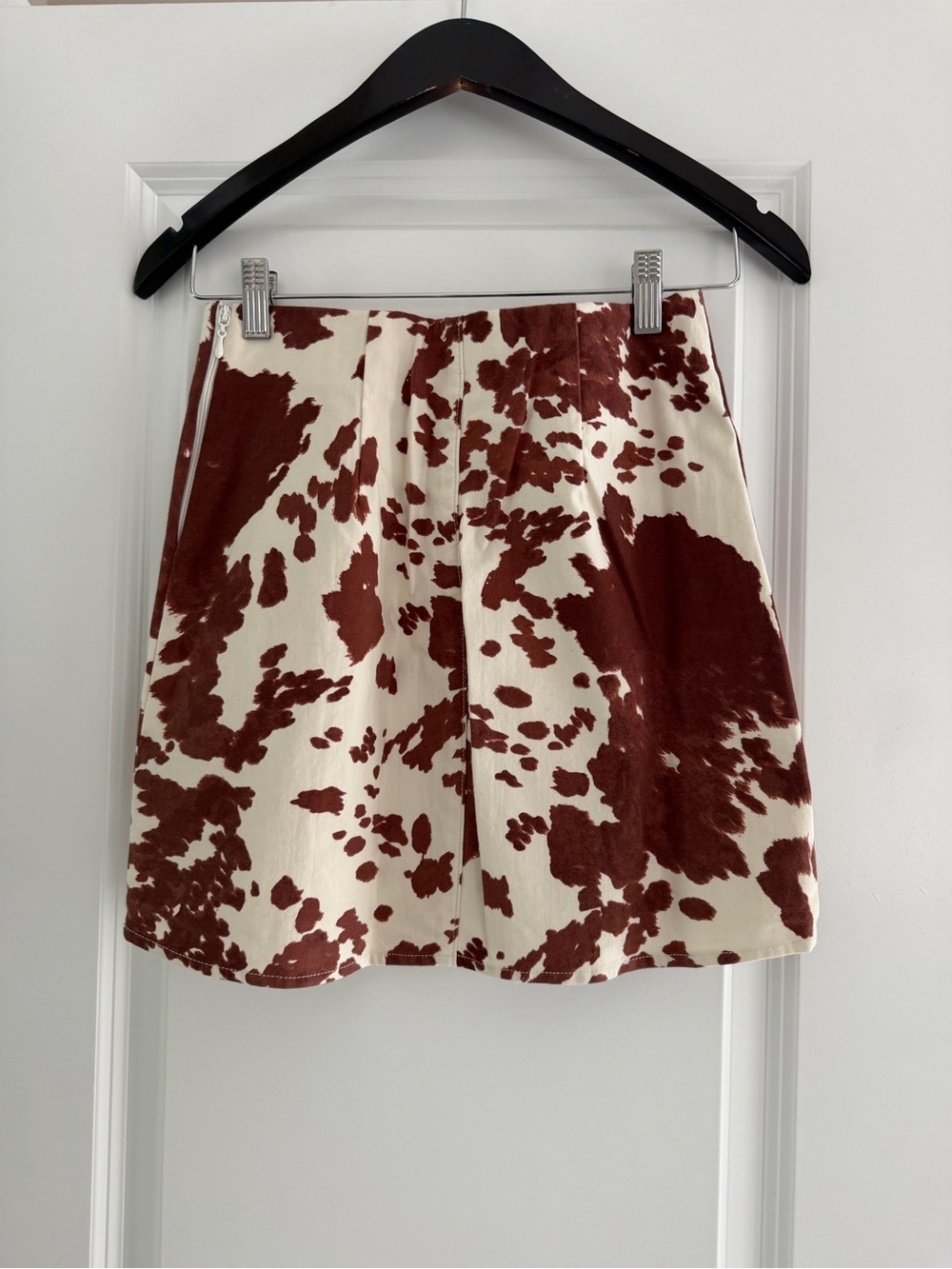 Show Me Your MuMu Rust & Cream Cow-Print Mini Skirt - Picture 3 of 3